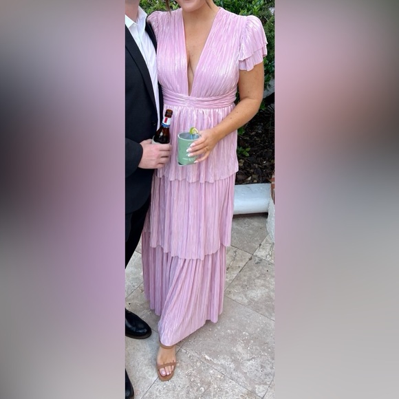 REVOLVE Pink Ruffled Tiered Maxi Gown Sabina Musayev - Picture 4 of 4